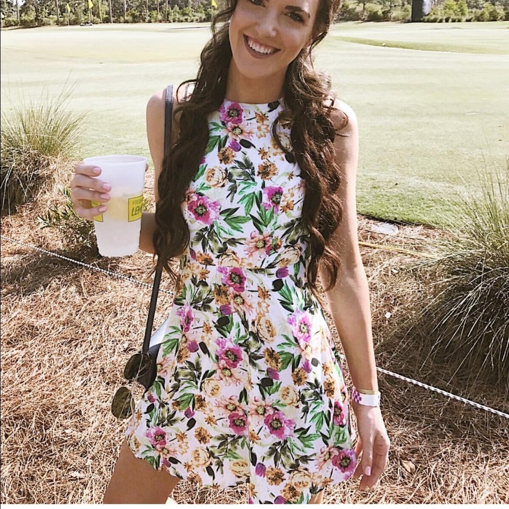 Size small floral dress with open back